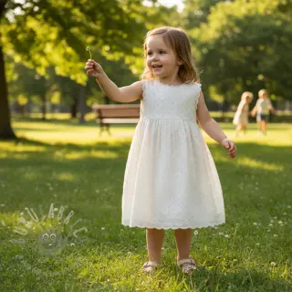 Bombažna tkanina EMBROIDERY Rosemary white
