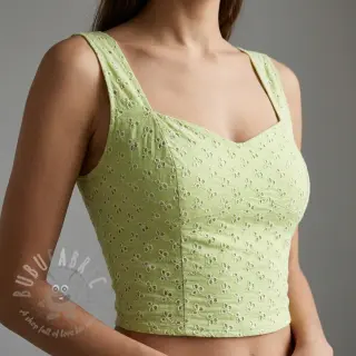 Bombažna tkanina EMBROIDERY Rosemary lime