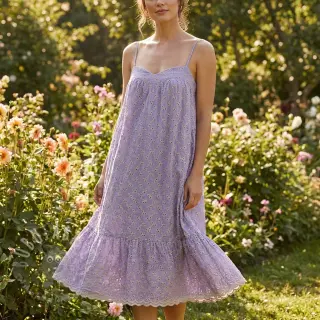 Bombažna tkanina EMBROIDERY Rosemary lilac