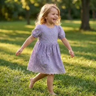 Bombažna tkanina EMBROIDERY Rosemary lilac