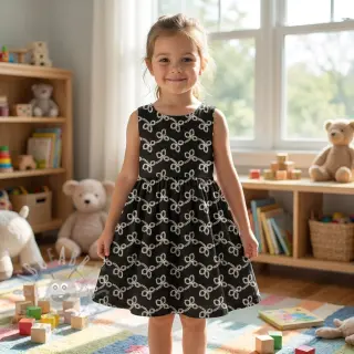 Bombažna tkanina EMBROIDERY Rosemary black