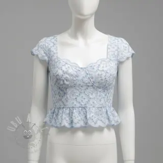 Bombažna tkanina EMBROIDERY Lilian blue