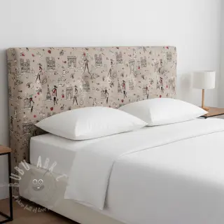 Dekorativno blago Linenlook Cute Paris multico