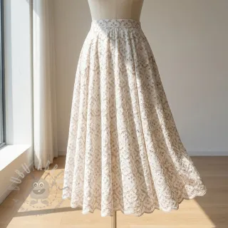 Bombažna tkanina EMBROIDERY Lilian natural
