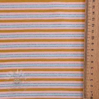 Jersey LUREX Stripes ochre silver
