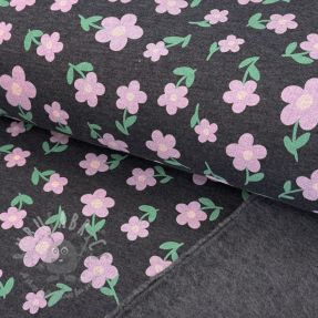 Kosmatena prevešanka Flowers indigo melange