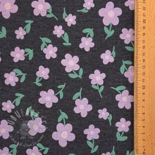 Kosmatena prevešanka Flowers indigo melange