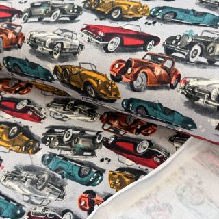 Kosmatena prevešanka Old cars grey digital print