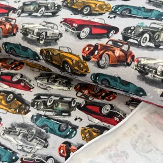 Kosmatena prevešanka Old cars grey digital print