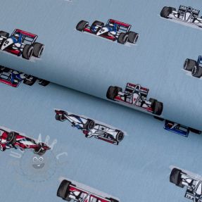 Bombažna tkanina Cars light blue