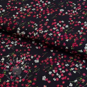 Viskoza ECOVERO Floweria black digital print