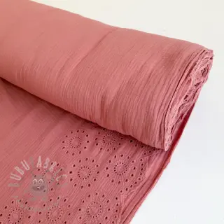 Dvoslojna gaza/muslin 1-side border blush