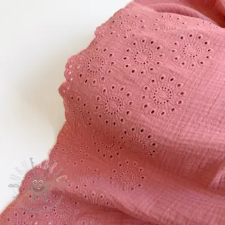 Dvoslojna gaza/muslin 1-side border blush