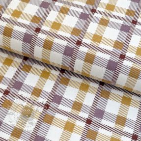 Bombažna tkanina FLANNEL Checks and checks ochre