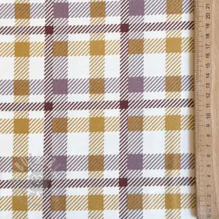 Bombažna tkanina FLANNEL Checks and checks ochre