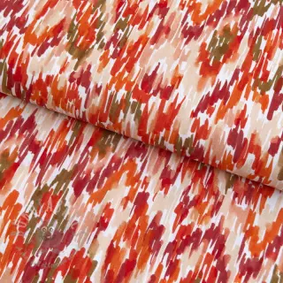 Viskoza POPLIN STRETCH Stroke orange digital print