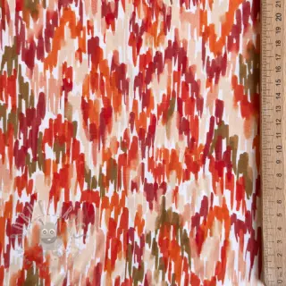 Viskoza POPLIN STRETCH Stroke orange digital print