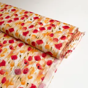 Viskoza RAYON POPLIN Poppys design C