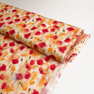 Viskoza RAYON POPLIN Poppys design C