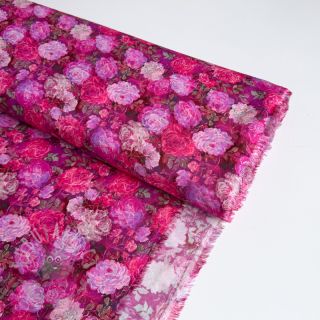 Viskoza RAYON POPLIN Flower sea design A