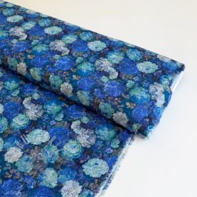 Viskoza RAYON POPLIN Flower sea design B