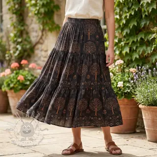 Viskoza RAYON POPLIN Dark barrock design A