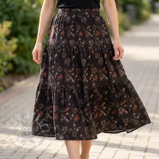 Viskoza RAYON POPLIN Dark barrock design A