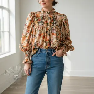 Viskoza RAYON POPLIN Wild flowers design A