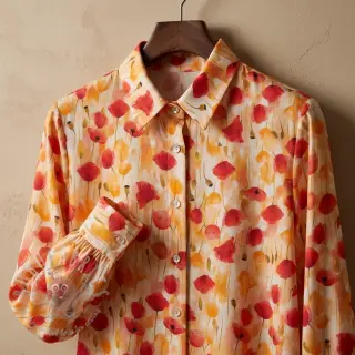 Viskoza RAYON POPLIN Poppys design C