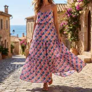 Viskoza RAYON POPLIN Faded spots design A