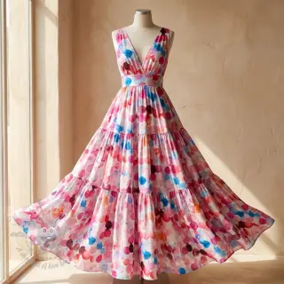 Viskoza RAYON POPLIN Bouncy design F