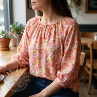 Viskoza RAYON POPLIN Simplistic flowers design A