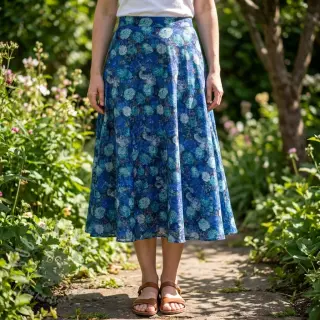 Viskoza RAYON POPLIN Flower sea design B
