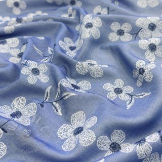 Bombažna tkanina JEANS Chambre LUXURY JACQUARD Flowers jeans