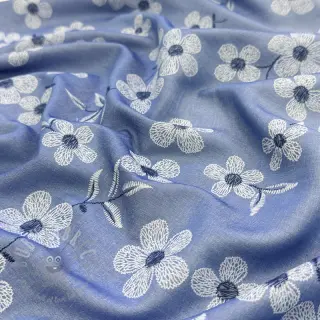 Bombažna tkanina JEANS Chambre LUXURY JACQUARD Flowers jeans