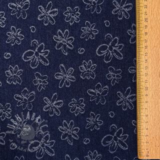 JEANS DENIM JACQUARD Flower dark blue