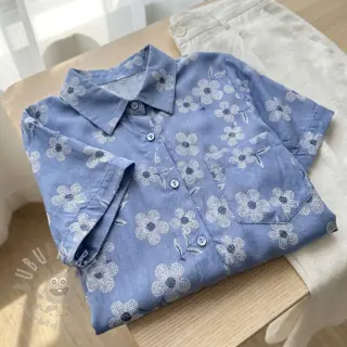 Bombažna tkanina JEANS Chambre LUXURY JACQUARD Flowers jeans