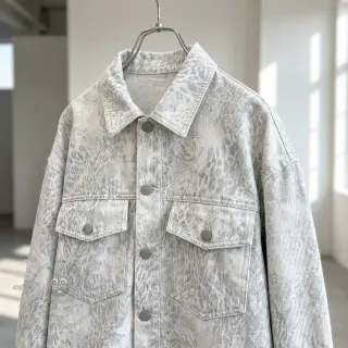 JEANS DENIM HEAVY Animal printed offwhite