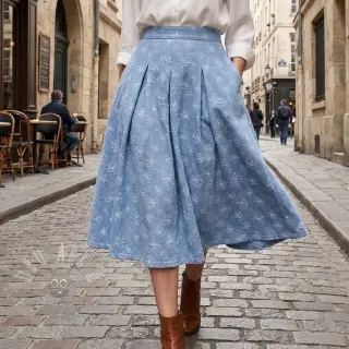 JEANS DENIM JACQUARD Flower light jeans