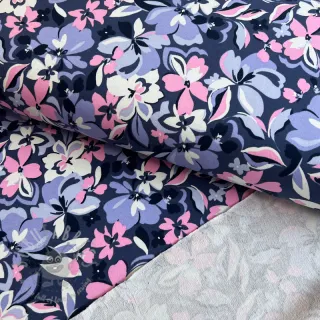 Prevešanka Bright flowers design blue pink