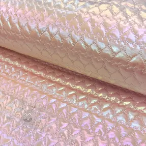 Prešita tkanina Fancy hearts pink