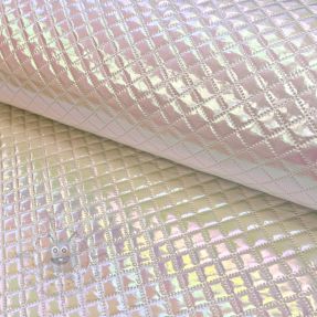 Prešita tkanina Fancy diamonds offwhite