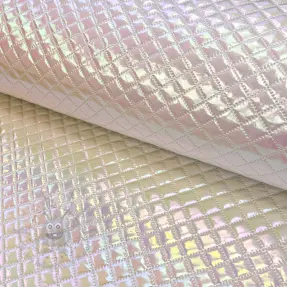 Prešita tkanina Fancy diamonds offwhite