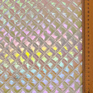 Prešita tkanina Fancy diamonds offwhite