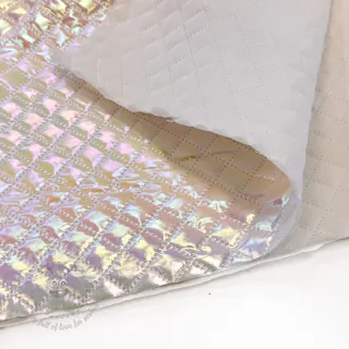 Prešita tkanina Fancy diamonds offwhite