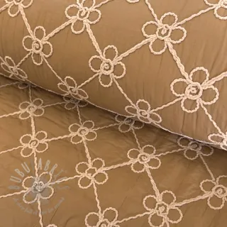 Prešita tkanina Flower design light brown