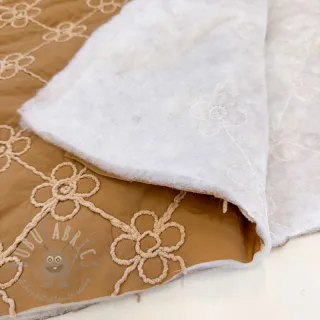 Prešita tkanina Flower design light brown