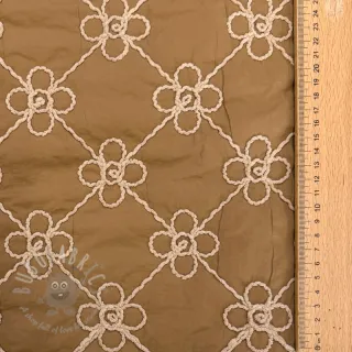 Prešita tkanina Flower design light brown