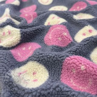 Plaščevina TEDDY JACQUARD Happy faces jeans