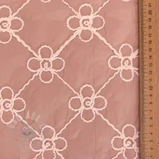 Prešita tkanina Flower design old pink